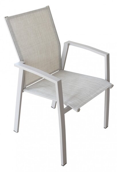 Poltrona Maili Impilabile 57x61x89 h cm in Alluminio Tortora