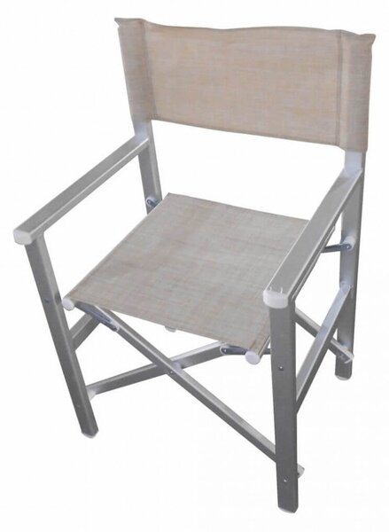 Sedia Regista da Giardino Siena 55x46x45/88 h cm in Textilene Tortora