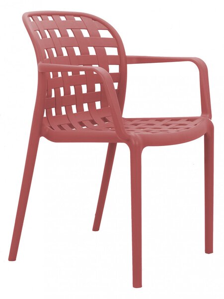 Sedia da Giardino Sharon 58x57,5x82,5 h cm in Polipropilene Rosso