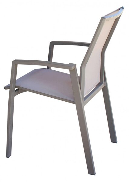 Poltrona Maili Impilabile 57x61x89 h cm in Alluminio Taupe