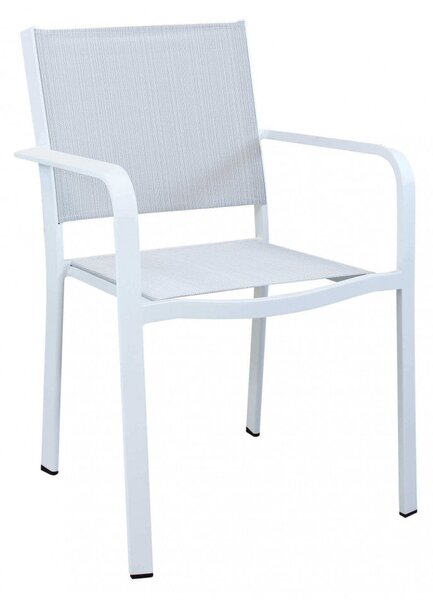 Sedia da Giardino Zante Impilabile 56x60x84 h cm in Textilene Bianco