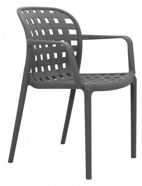 Sedia da Giardino Sharon 58x57,5x82,5 h cm in Polipropilene Grigio chiaro