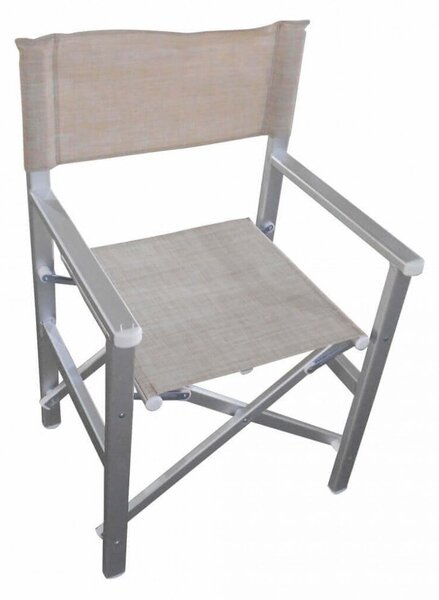 Sedia Regista da Giardino Siena 55x46x45/88 h cm in Textilene Tortora