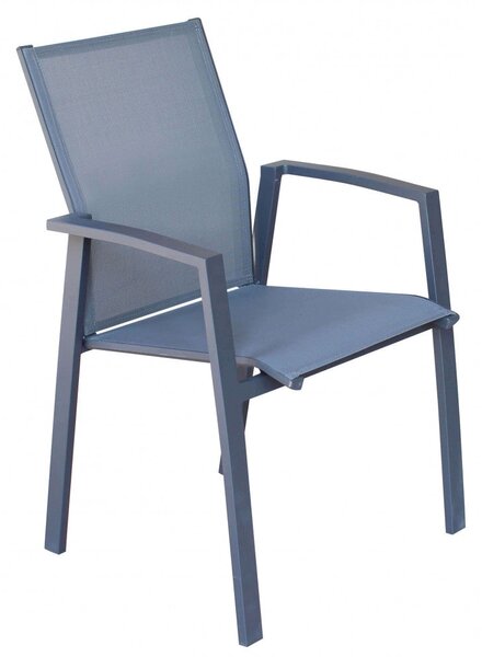 Poltrona Maili Impilabile 57x61x89 h cm in Alluminio Antracite