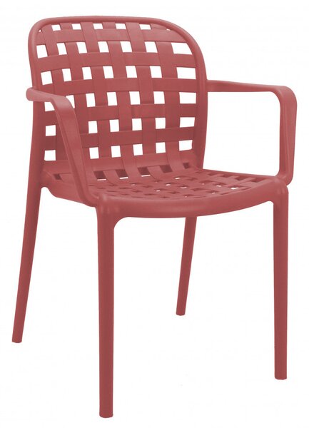 Sedia da Giardino Sharon 58x57,5x82,5 h cm in Polipropilene Rosso