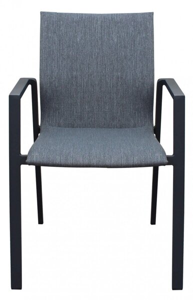 Poltrona Djerba Impilabile 55,5x60x83 h cm in Alluminio Antracite