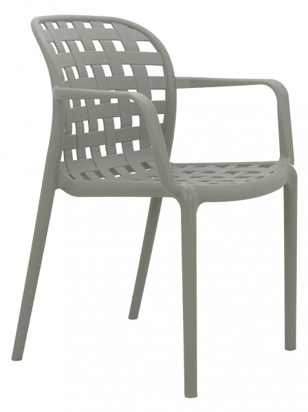 Sedia da Giardino Sharon 58x57,5x82,5 h cm in Polipropilene Tortora