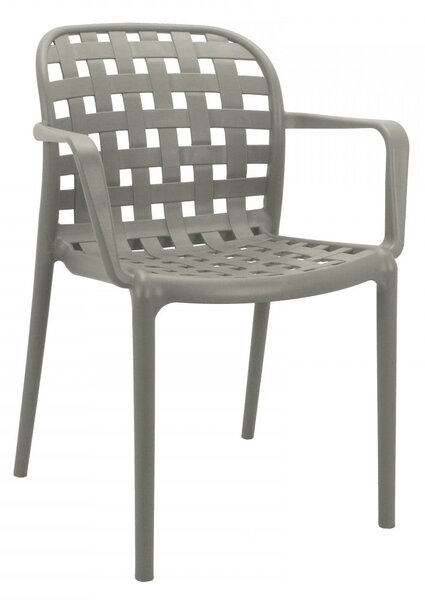 Sedia da Giardino Sharon 58x57,5x82,5 h cm in Polipropilene Tortora