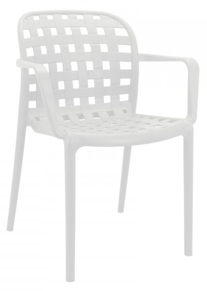 Sedia da Giardino Sharon 58x57,5x82,5 h cm in Polipropilene Bianca