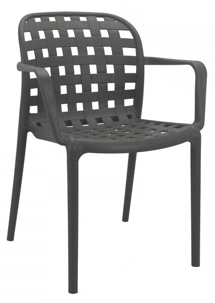 Sedia da Giardino Sharon 58x57,5x82,5 h cm in Polipropilene Grigio chiaro