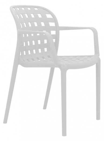Sedia da Giardino Sharon 58x57,5x82,5 h cm in Polipropilene Bianca