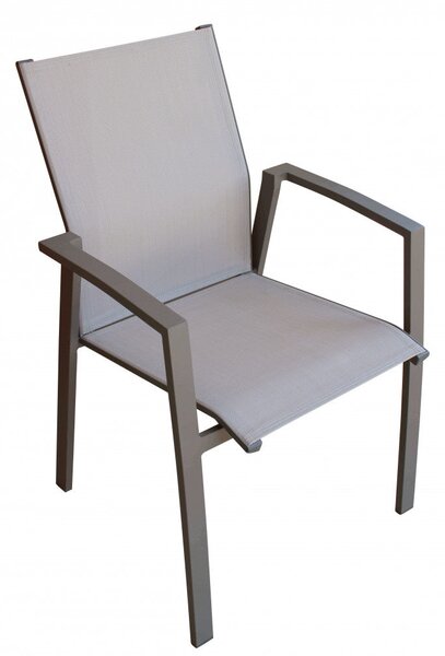 Poltrona Maili Impilabile 57x61x89 h cm in Alluminio Taupe