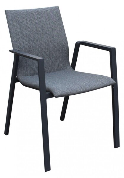 Poltrona Djerba Impilabile 55,5x60x83 h cm in Alluminio Antracite