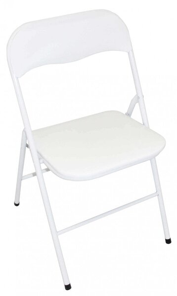 Sedia da Giardino Pieghevole Slim 44x45x79 h cm in Acciaio Bianca Lucida