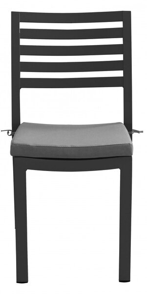 Sedia da Giardino Formentera con Cuscino 46x62x84 h cm in Alluminio Antracite