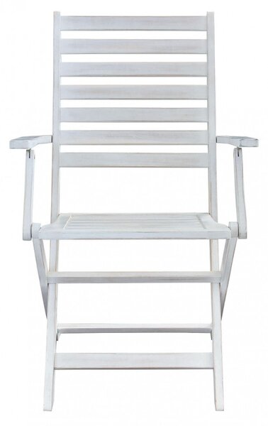 Sedia da Giardino Serena con Braccioli 55x57x91 h cm in Legno Bianco
