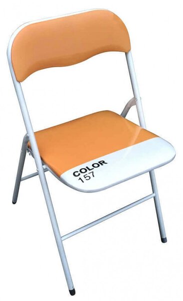 Sedia da Giardino Pieghevole Slim 44x45x79 h cm in Acciaio Arancio