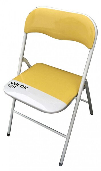 Sedia da Giardino Pieghevole Slim 44x45x79 h cm in Acciaio Gialla Color