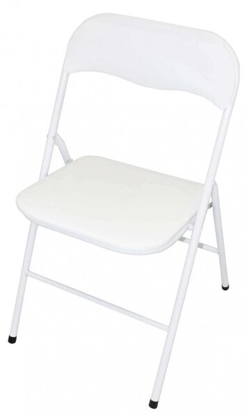 Sedia da Giardino Pieghevole Slim 44x45x79 h cm in Acciaio Bianca Lucida