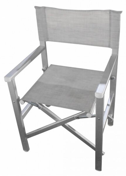 Sedia Regista da Giardino Siena 55x46x45/88 h cm in Textilene Grigio