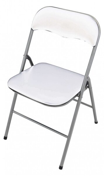 Sedia da Giardino Pieghevole Slim 44x45x78 h cm in Acciaio Bianca Opaca