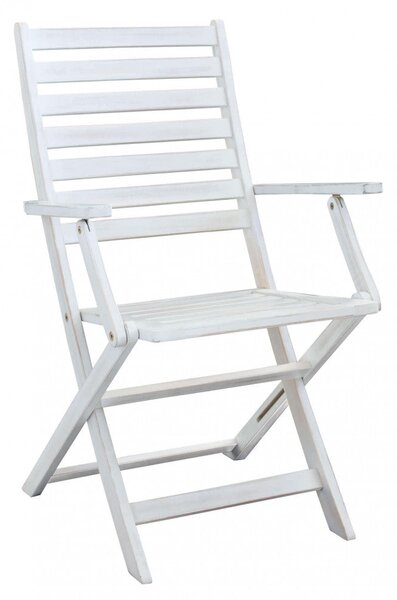 Sedia da Giardino Serena con Braccioli 55x57x91 h cm in Legno Bianco