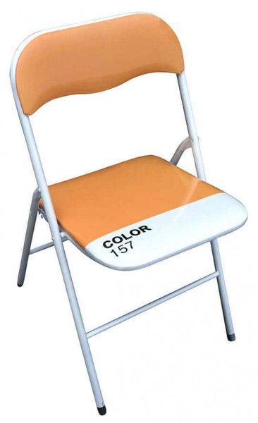 Sedia da Giardino Pieghevole Slim 44x45x79 h cm in Acciaio Arancio