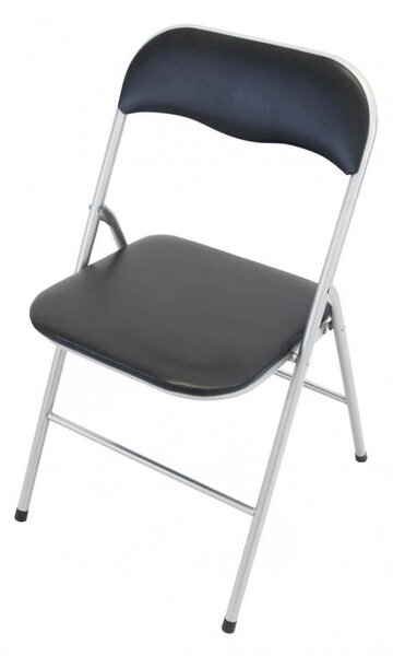 Sedia da Giardino Pieghevole Slim 44x45x79 h cm in Acciaio Nera Opaca