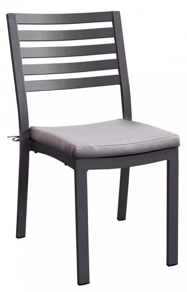 Sedia da Giardino Formentera con Cuscino 46x62x84 h cm in Alluminio Antracite