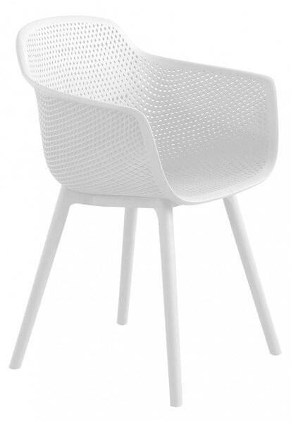 Sedia da Giardino Vannes 49x48,5x81,5 h cm in Plastica Bianco