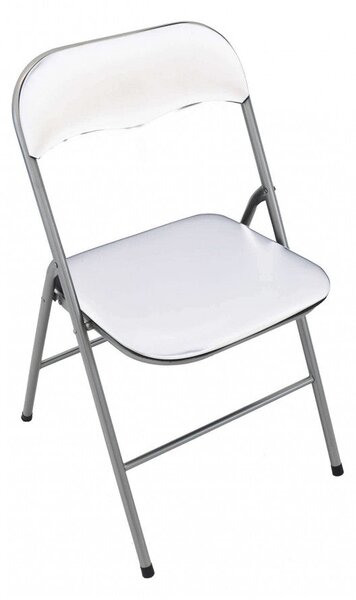 Sedia da Giardino Pieghevole Slim 44x45x78 h cm in Acciaio Bianca Opaca