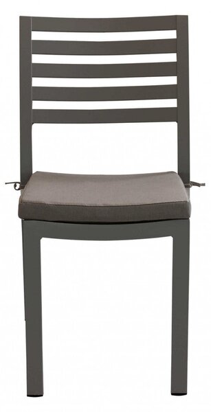 Sedia da Giardino Formentera con Cuscino 46x62x84 h cm in Alluminio Taupe