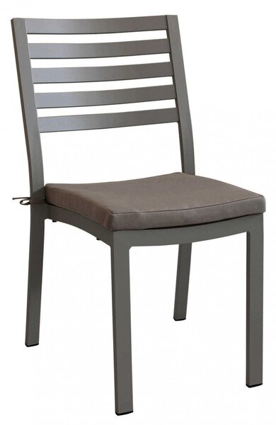 Sedia da Giardino Formentera con Cuscino 46x62x84 h cm in Alluminio Taupe