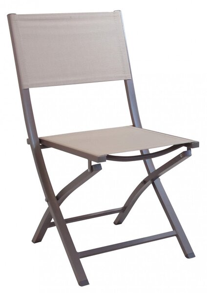Sedia da Giardino Georgia Pieghevole 58x46x85 h cm in Textilene Taupe