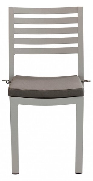 Sedia da Giardino Formentera con Cuscino 46x62x84 h cm in Alluminio Tortora