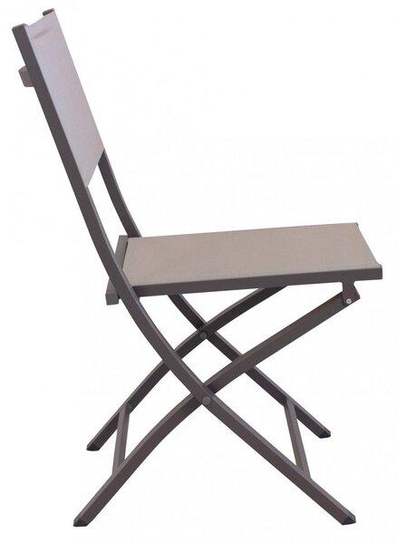 Sedia da Giardino Georgia Pieghevole 58x46x85 h cm in Textilene Taupe