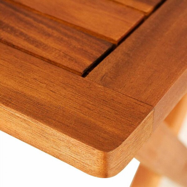 Tavolino Pieghevole 70x70x74 h cm in Legno di Acacia Marrone
