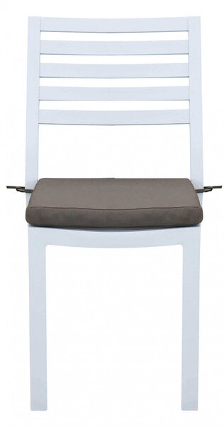Sedia da Giardino Formentera con Cuscino 46x62x84 h cm in Alluminio Bianco