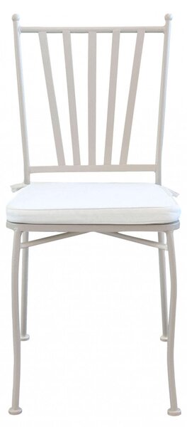 Sedia da Giardino Giunone con Cuscino 41x42x90 h cm in Acciaio Tortora