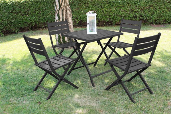Sedia da Giardino Alabama Pieghevole 58x46x85 cm in Alluminio Antracite