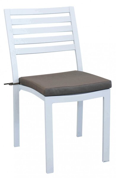 Sedia da Giardino Formentera con Cuscino 46x62x84 h cm in Alluminio Bianco