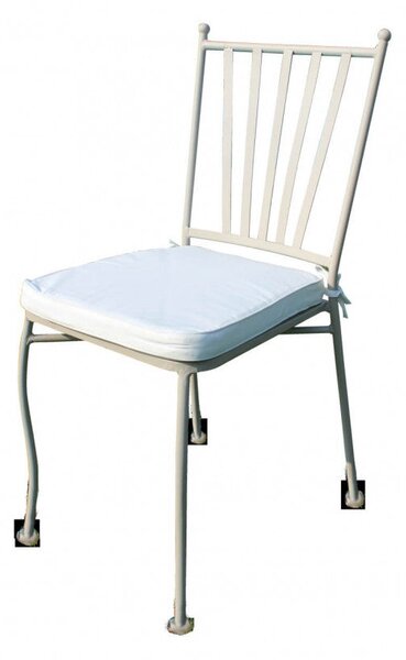 Sedia da Giardino Giunone con Cuscino 41x42x90 h cm in Acciaio Tortora