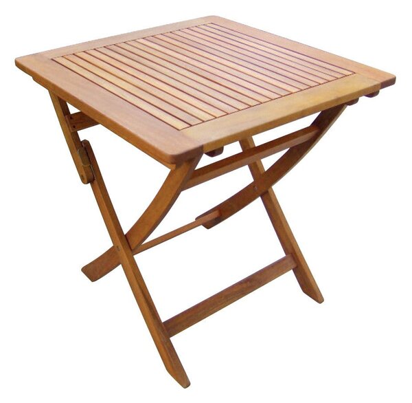 Tavolino Pieghevole 70x70x74 h cm in Legno di Acacia Marrone