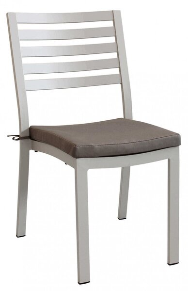 Sedia da Giardino Formentera con Cuscino 46x62x84 h cm in Alluminio Tortora