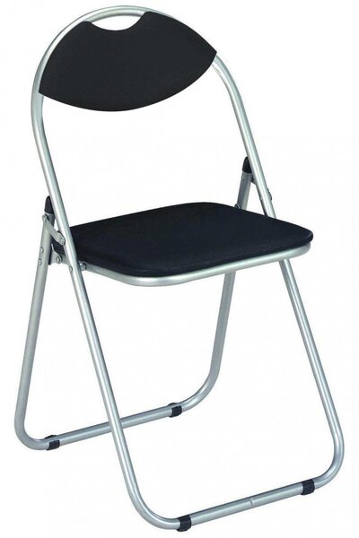 Sedia da Giardino Pieghevole Slim 44x45x79 h cm in Acciaio Round Nera Opaca