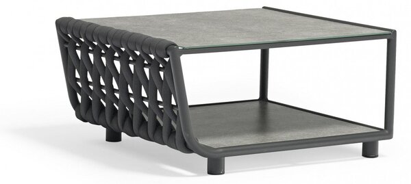 Tavolino Galapagos 81x71x40 h cm in Alluminio Antracite