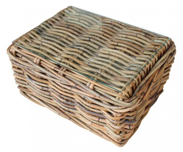 Tavolino Polinesia 38x78x56 cm in Rattan Marrone