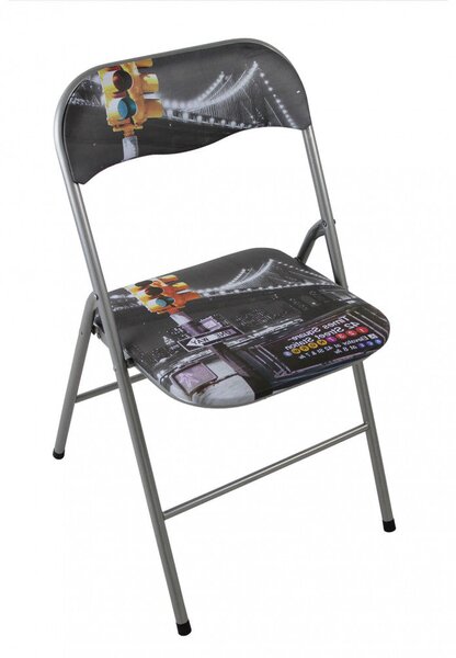 Sedia da Giardino Pieghevole Slim 44x45x79 h cm in Acciaio New York