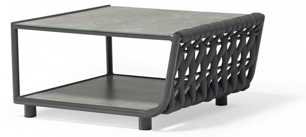 Tavolino Galapagos 81x71x40 h cm in Alluminio Antracite