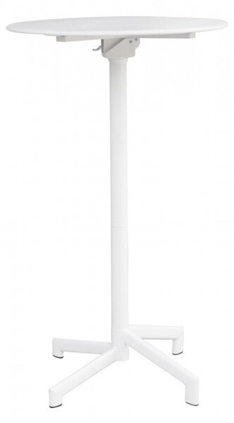 Tavolo Alto Vega Ø60x102 h cm in Acciaio Bianco